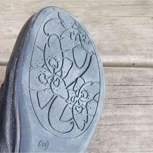 Dansko Olena Black Crackled Suede Leather Comfort Comfy Flats 38 - Picture 10 of 12